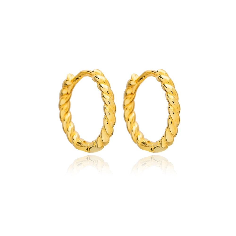 Hazel Textured 15 mm Hoop Earrings