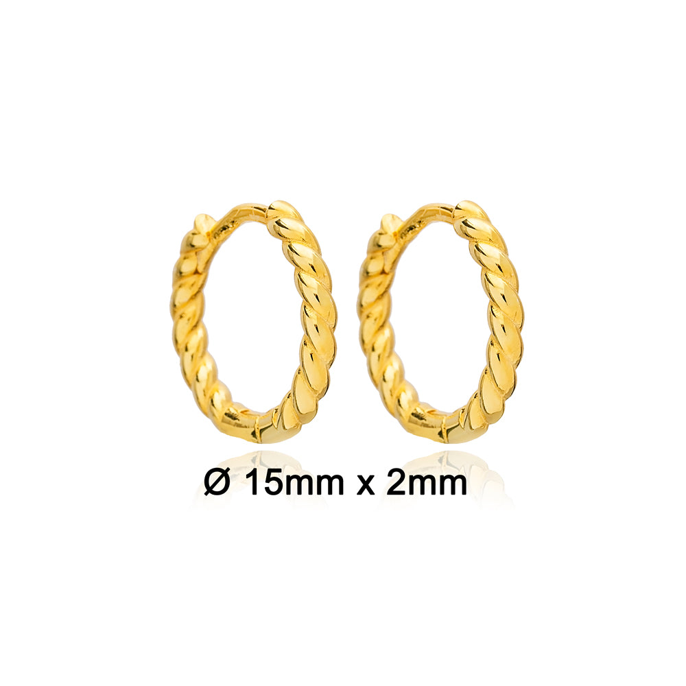 Hazel Textured 15 mm Hoop Earrings