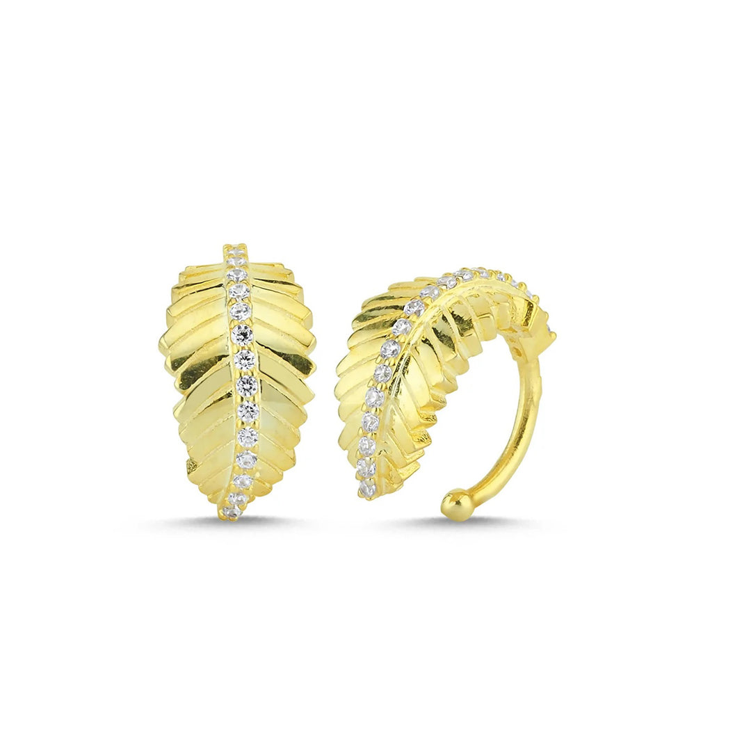 Uiara Leaf Ear cuff with Zirconia